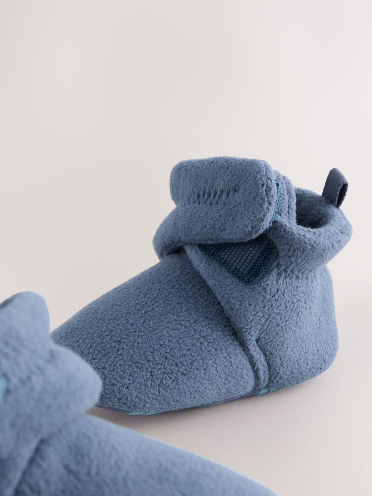 Navy Baby Touch Fastening Slipper Boots (0-2mths)