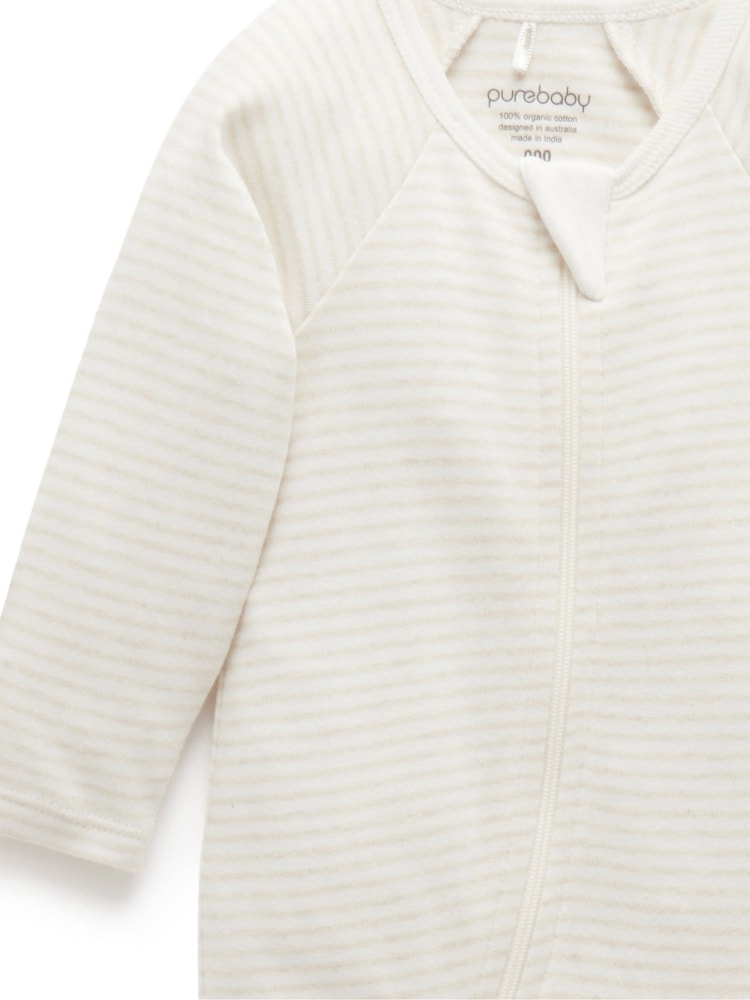 Purebaby Natural Zip Baby Sleepsuits 2 Pack