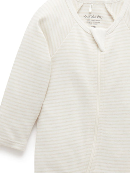 Purebaby Natural Zip Baby Sleepsuits 2 Pack