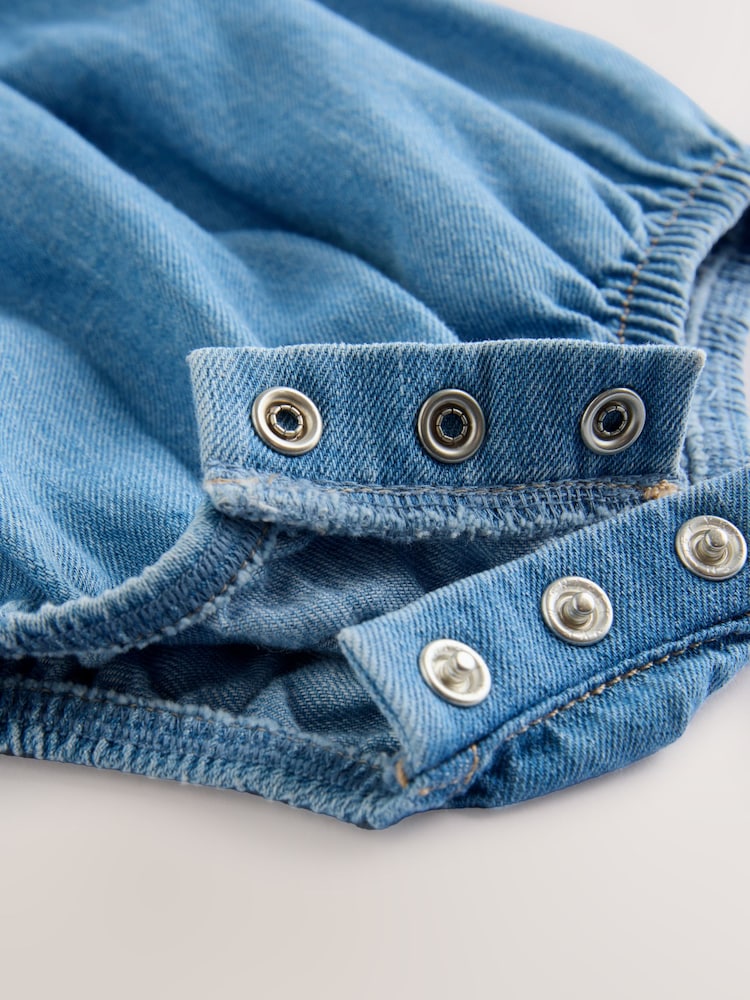 Denim Blue Baby Bloomer Rompers Set 2 Piece with Tights (0mths-3yrs)