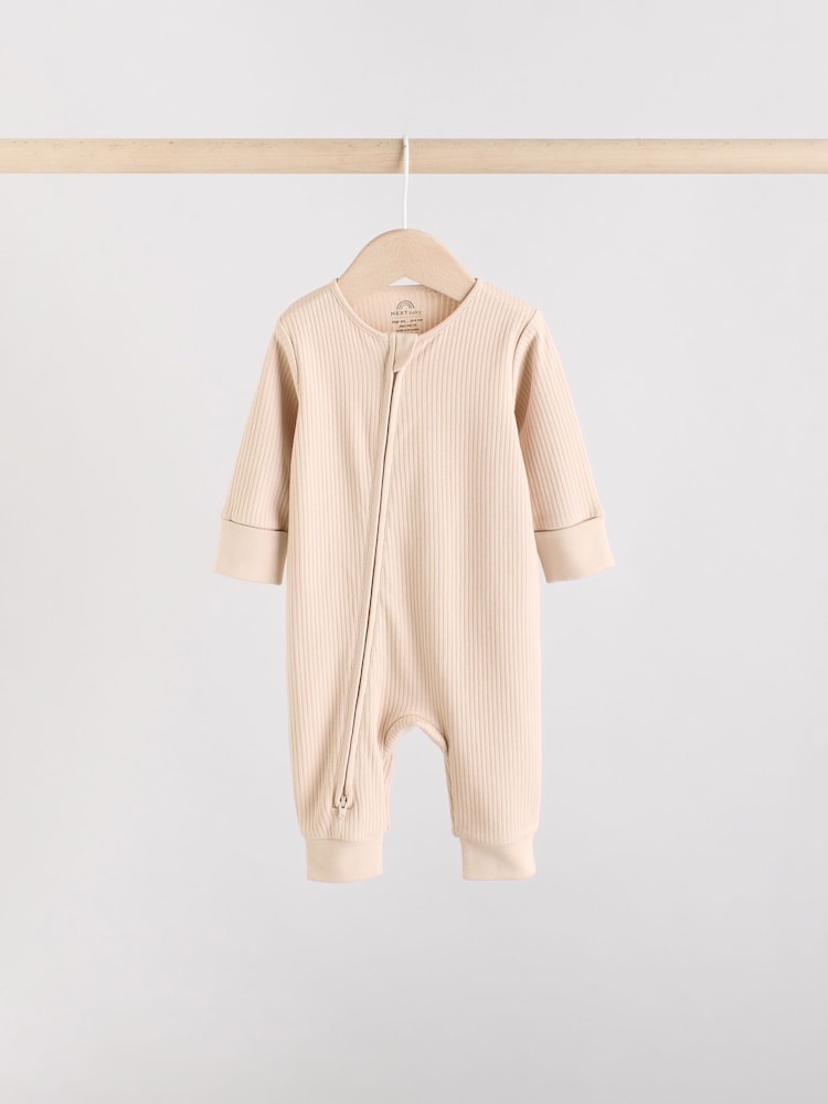 Chocolate Brown 3 Pack Baby Sleepsuits (0mths-3yrs)