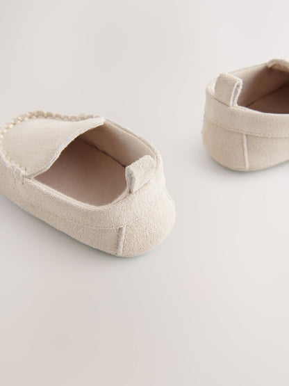Neutral Loafer Baby Suede Shoes (0-2mths)