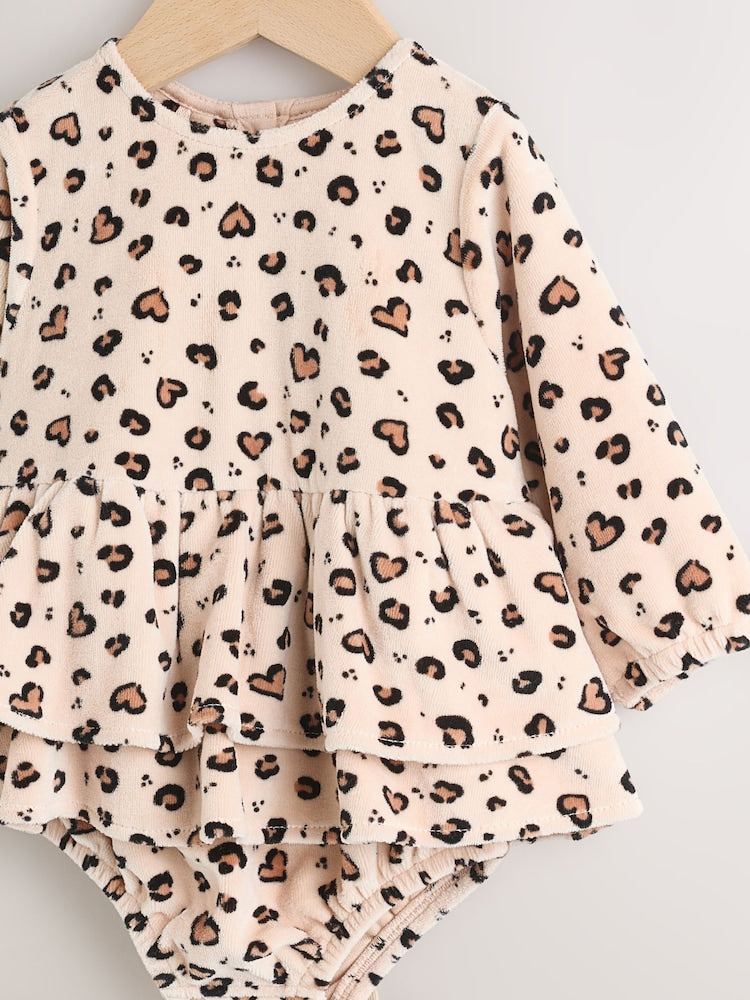 Natural Animal Baby Bloomer Rompers Set 2 Piece with Tights