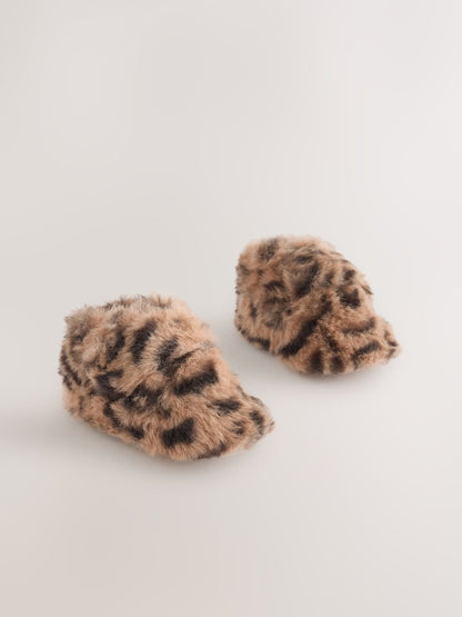 Animal Tan Brown Baby Cosy Touch Fasten Boots (0-18mths)