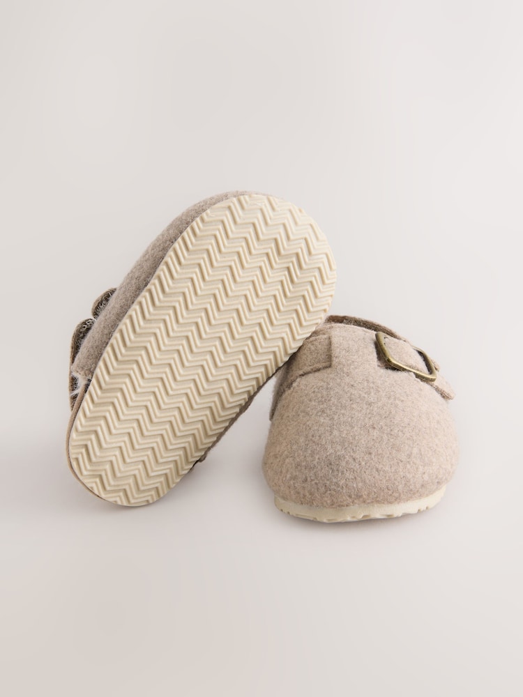 Neutral Baby Faux Lined Clog Shoes (0-2mths)