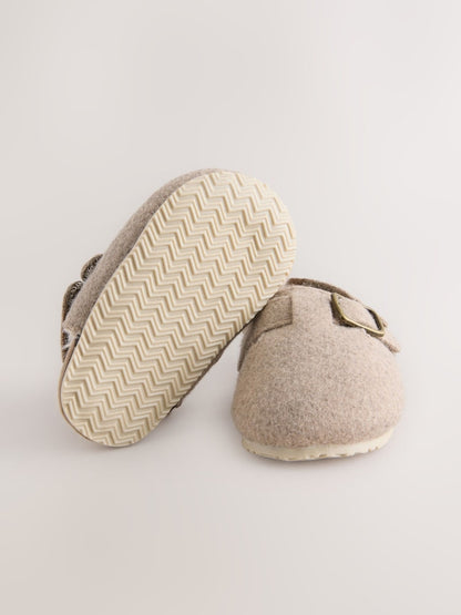 Neutral Baby Faux Lined Clog Shoes (0-2mths)