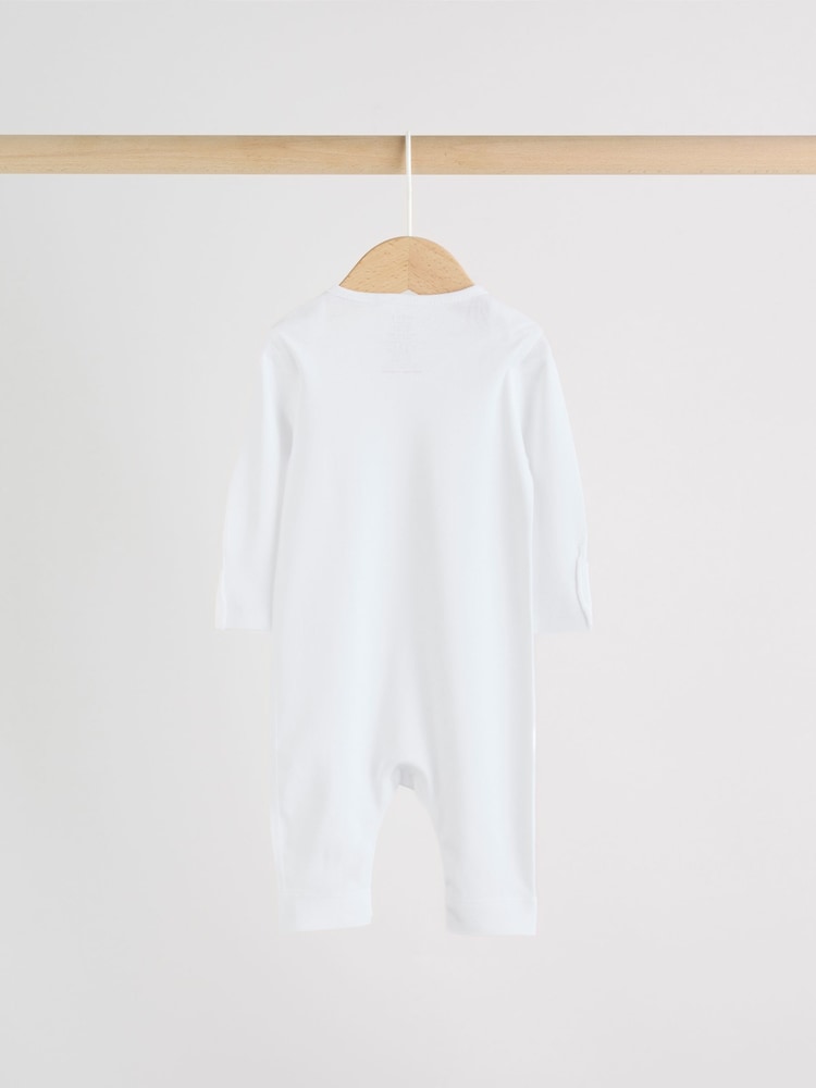 White Kind to Skin Baby Sleepsuits 3 Pack (0-2yrs)