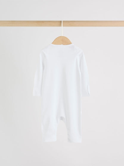 White Kind to Skin Baby Sleepsuits 3 Pack (0-2yrs)