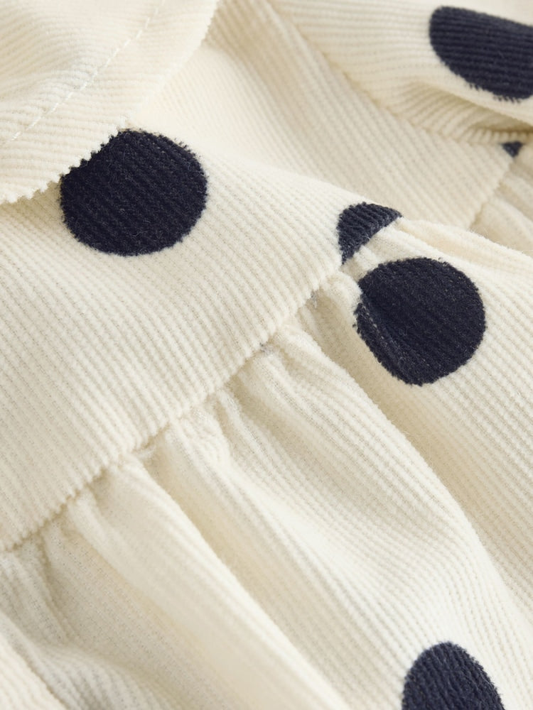 Cream/Charcoal Polka Dot Baby Bloomer Rompers Set 2 Piece with