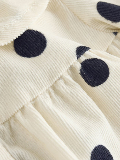 Cream/Charcoal Polka Dot Baby Bloomer Rompers Set 2 Piece with