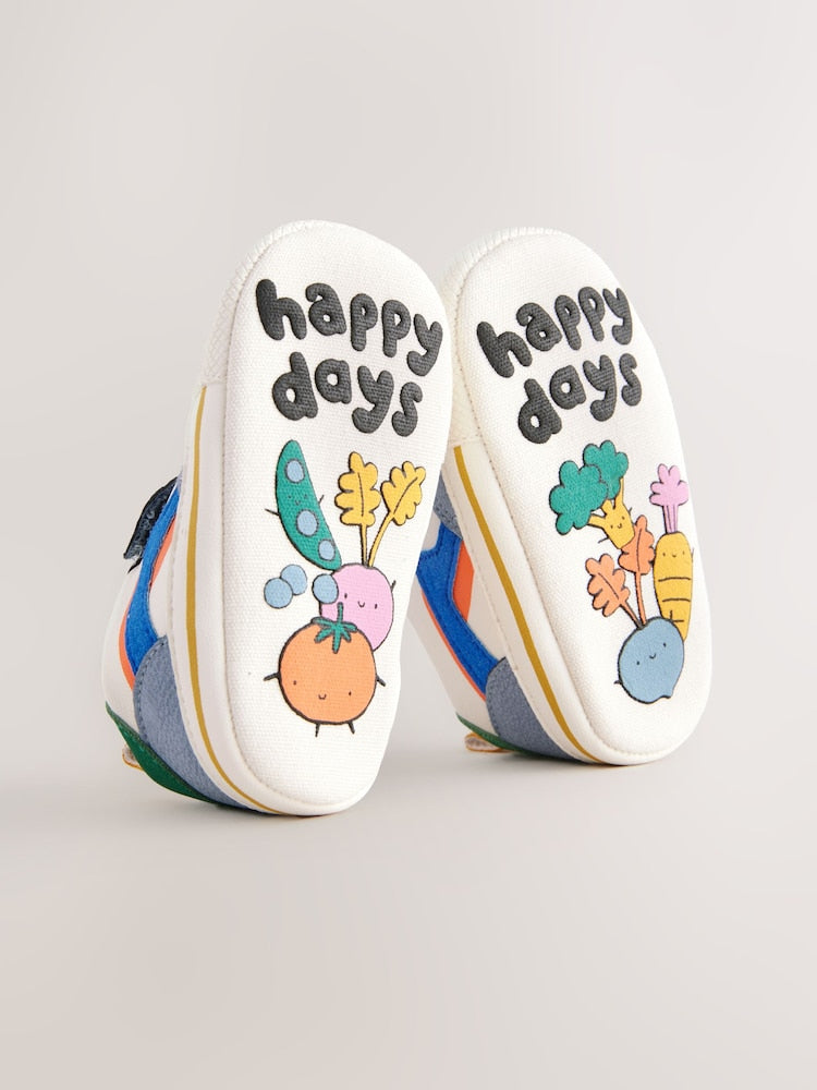 Multi Baby Touch Fastening Elastic Lace Trainers (0-24mths)