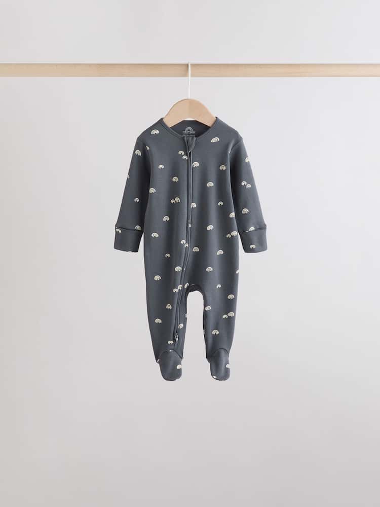 White/Black Two Way Zip Baby Sleepsuits 4 Pack (0mths-2yrs)