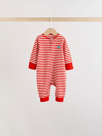 Multi Two Way Zip Baby Sleepsuit 5 Pack (0mths-3yrs)