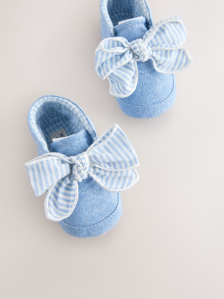 Blue Baby Floral Print Boots (0-18mths)