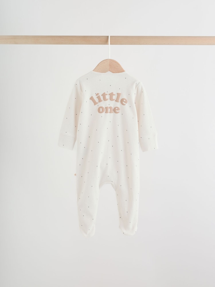 Neutral Milkclub Two Way Zip Baby Sleepsuits 3 Pack (0-2yrs)