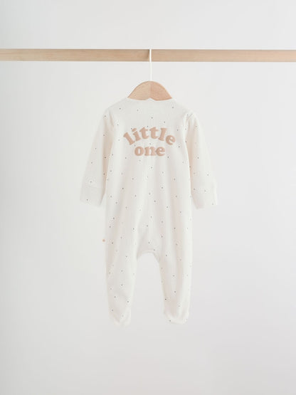 Neutral Milkclub Two Way Zip Baby Sleepsuits 3 Pack (0-2yrs)