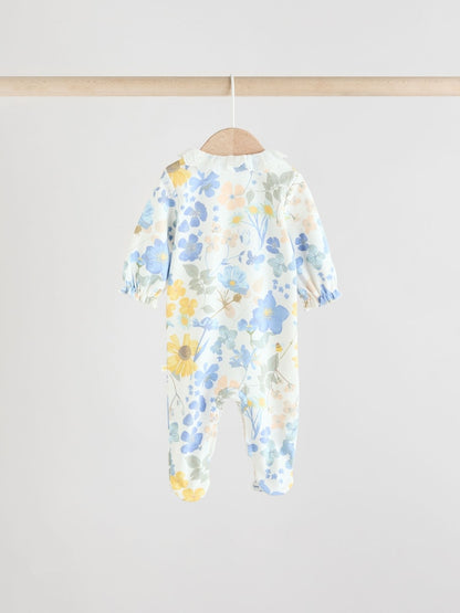 Blue Collar 3 Pack Baby Sleepsuits (0-2yrs)