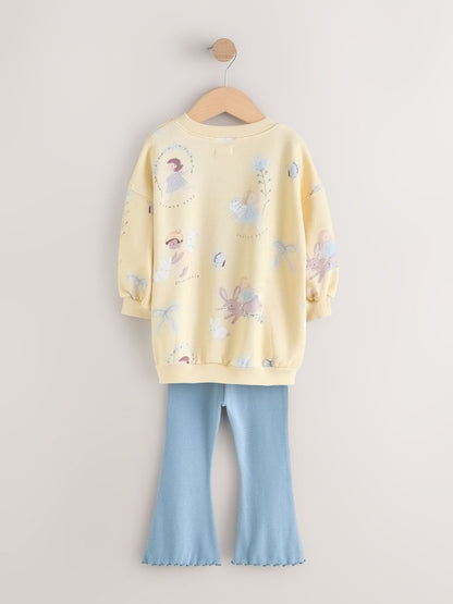 Yellow/Blue Fairy Sweatshirt & Flare Leggings Set (3mths-7yrs)