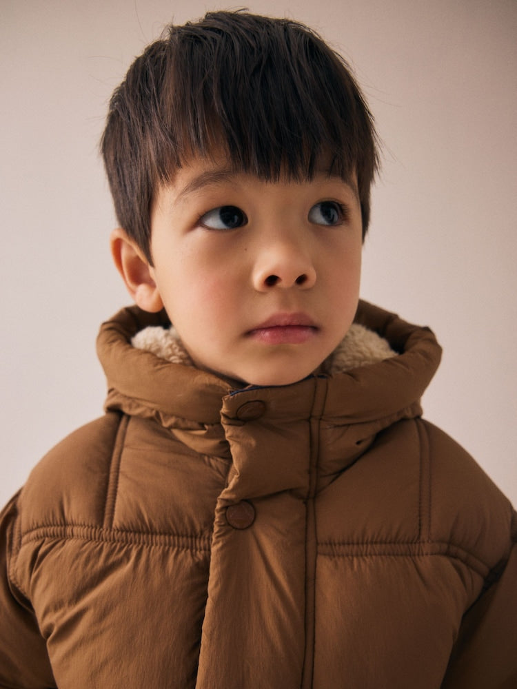 Brown Borg Lined Padded Shower Resistant Coat (3mths-7yrs)