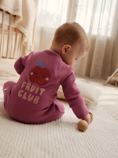 Multi Flower Two Way Zip Baby Sleepsuits 3 Pack (0mths-3yrs)