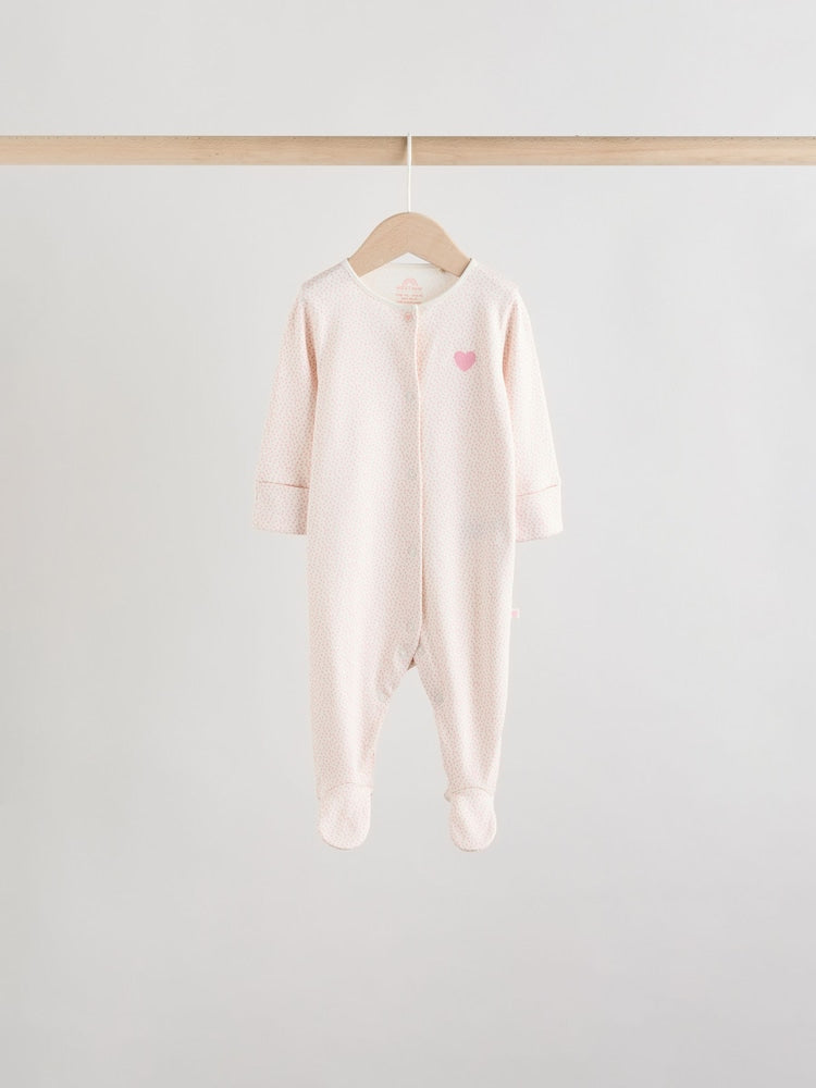 Pink 7 Pack Baby Sleepsuits (0mths-3yrs)