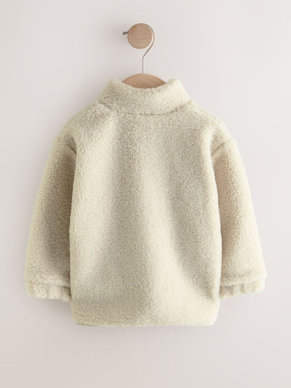 Stone Plain Funnel Neck Fleece Zip Through Fleece (3mths-7yrs)