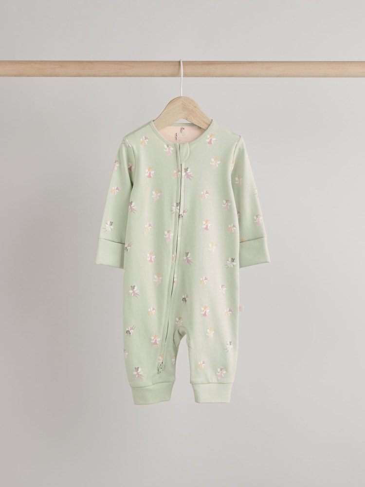 Pastel Character 3 Pack Two Way Zip Baby Sleepsuits (0mths-3yrs)