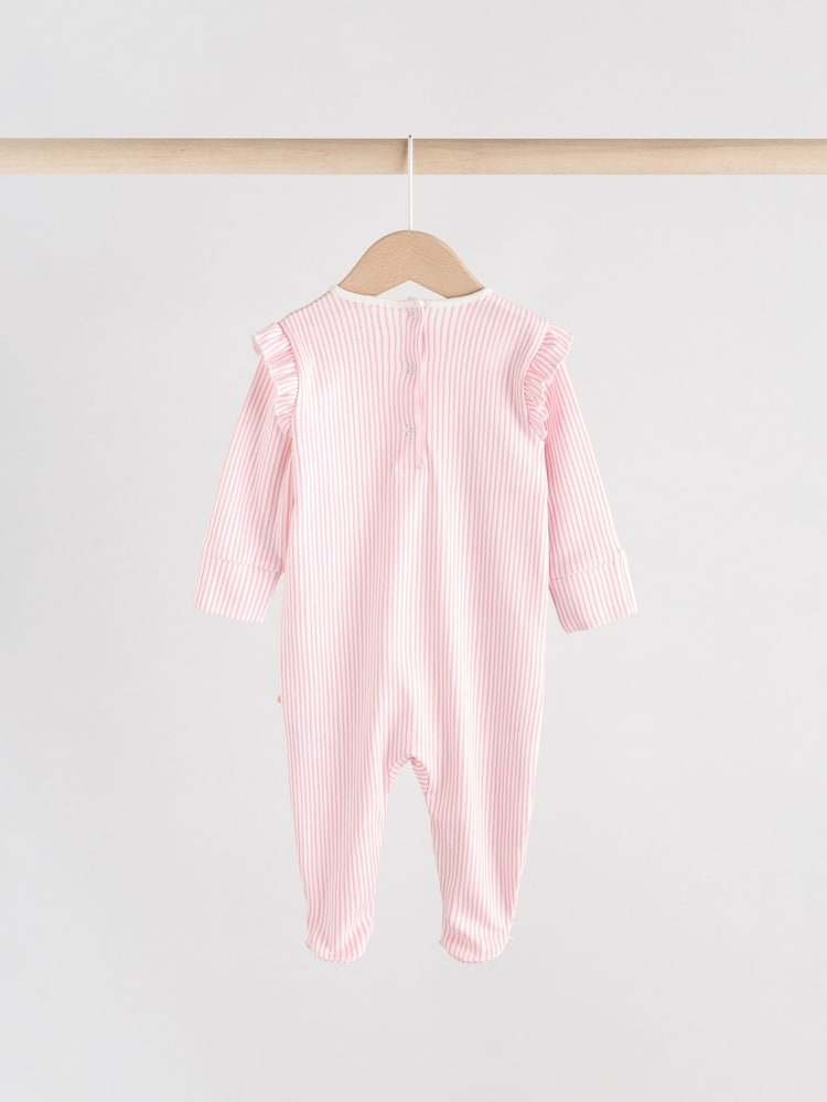 Pink Collar 3 Pack Baby Sleepsuits (0-2yrs)