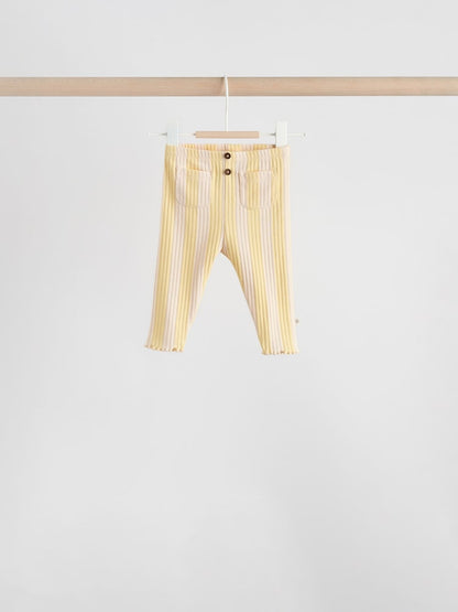 Yellow Flower/ Stripe Long Sleeve Top And Leggings Set 6 Piece (0mths-3yrs)