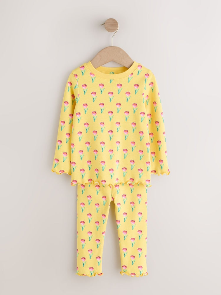 Pink/Blue Bright Floral Snuggle Pyjamas 3 Pack (9mths-16yrs)