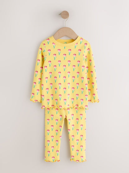 Pink/Blue Bright Floral Snuggle Pyjamas 3 Pack (9mths-16yrs)