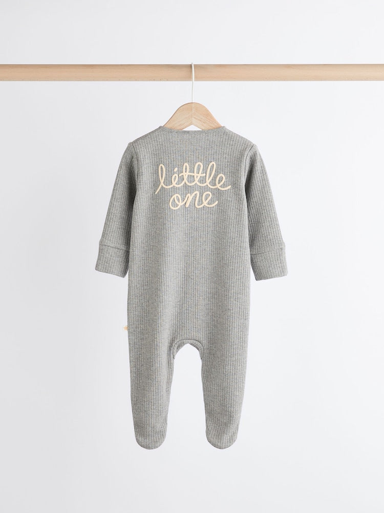 Neutral Milk Club Baby Two Way Zip 100% Cotton Sleepsuits 3 Pack (0mths-2yrs)