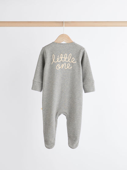 Neutral Milk Club Baby Two Way Zip 100% Cotton Sleepsuits 3 Pack (0mths-2yrs)