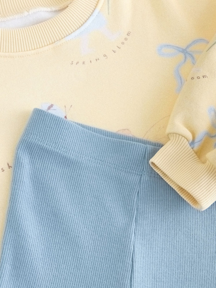 Yellow/Blue Fairy Sweatshirt & Flare Leggings Set (3mths-7yrs)