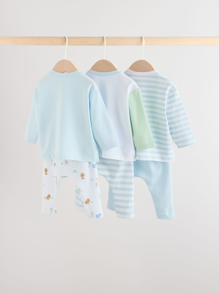 Blue Safari Baby Top & Leggings 6 Piece Set