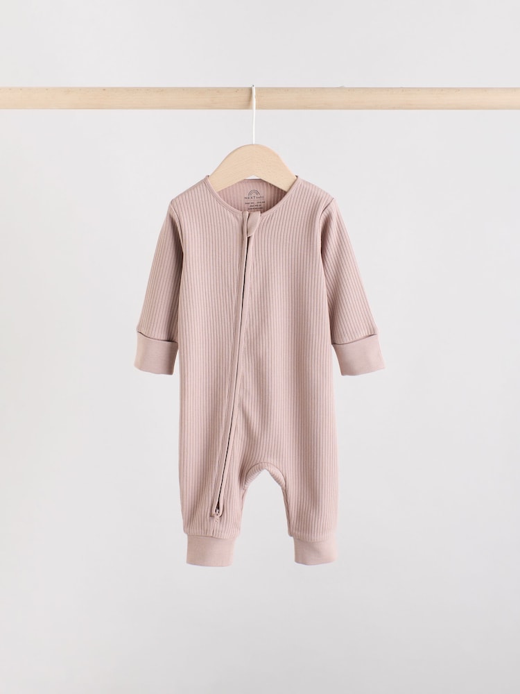 Chocolate Brown 3 Pack Baby Sleepsuits (0mths-3yrs)