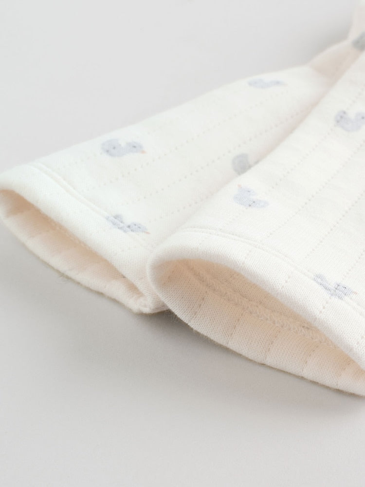 Grey Baby Quilted Sleepsuits 2 Pack