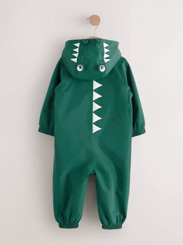 Green Crocodile Waterproof Fleece Lined Puddlesuit (3mths-7yrs)