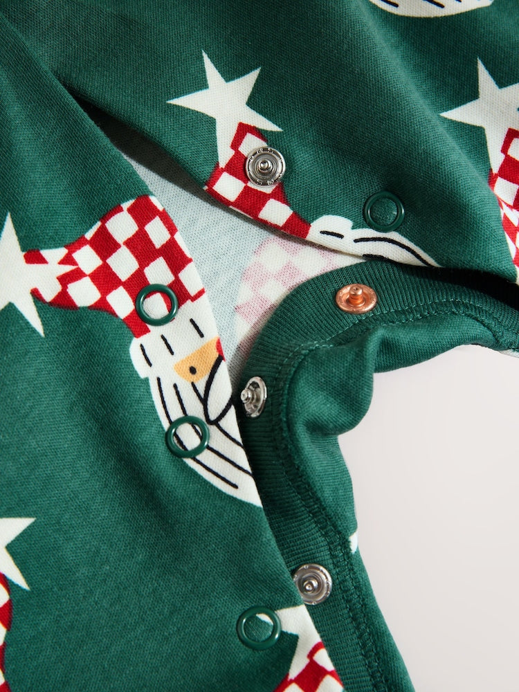 Green Santa Matching Family Christmas Sleepsuit (0mths-3yrs)