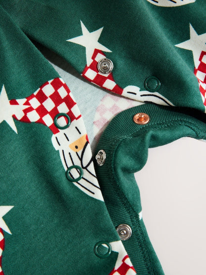 Green Santa Matching Family Christmas Sleepsuit (0mths-3yrs)