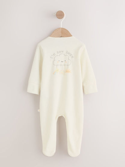 Neutral Im New Here Sleepsuit And Hat Set (0-9mths)
