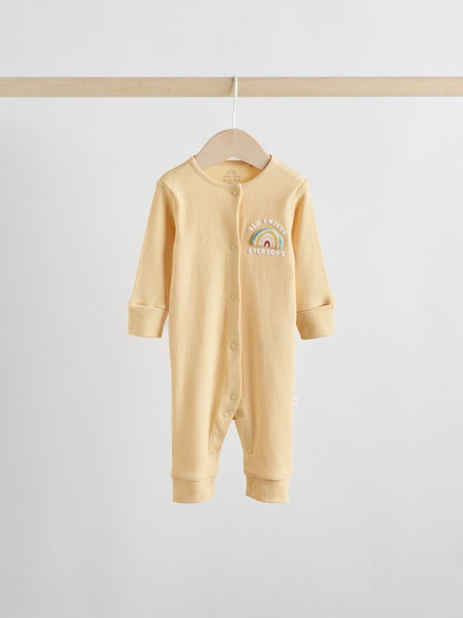 Yellow Baby Footless Character Sleepsuits 3 Pack (0mths-3yrs)
