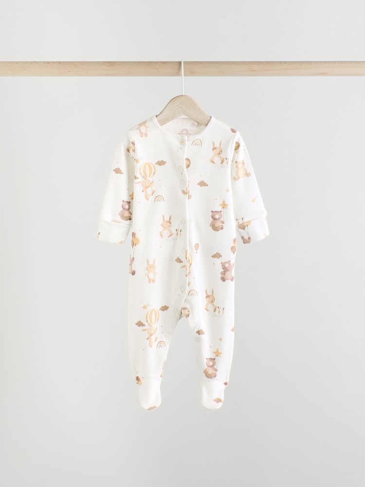 Neutral Bear Character Sleepsuits 5 Pack (0mths-2yrs)