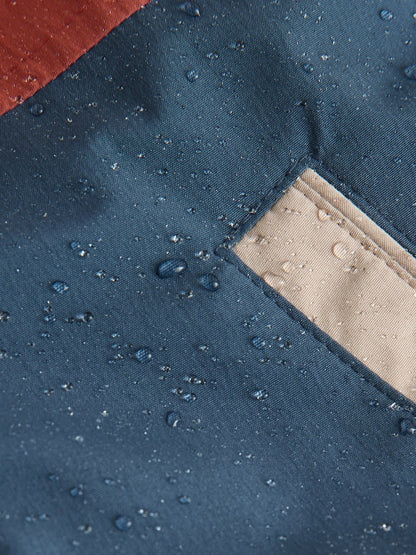 Navy/Red Colourblock Waterproof Borg Lined Parka