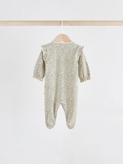 Pink 3 Pack Baby Sleepsuits with Matching Turbans (0mths-2yrs)