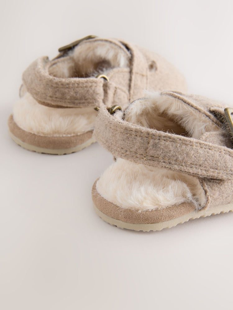 Neutral Baby Faux Lined Clog Shoes (0-2mths)