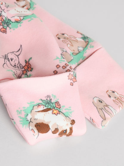 Pink/Ecru Cath Kidston Floral Baby 100% Cotton Sleepsuits 3