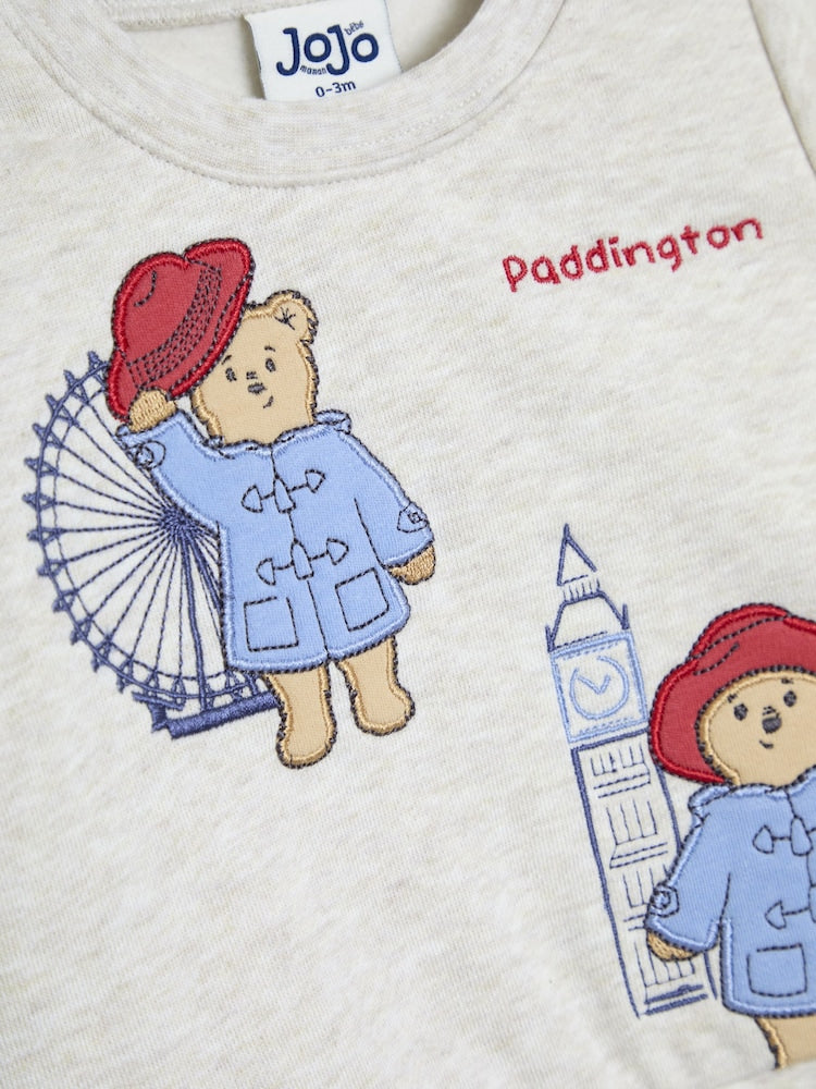 JoJo Maman Bébé Natural Paddington Appliqué Sweatshirt & Leggings Set