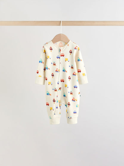Multi Two Way Zip Baby Sleepsuit 5 Pack (0mths-3yrs)
