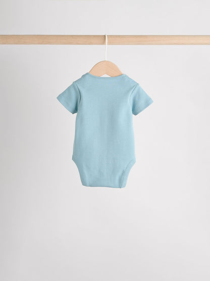 Blue Baby Sleepsuit, Bodysuit, Beanie and Bib Set 4 Piece (0-12mths)